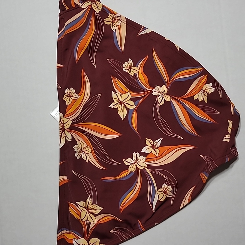 KONA SOL Swim Bottoms, Size XL, Maroon/Orange/Blue Orchid - Picture 2 of 7